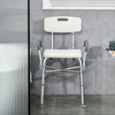 Sedia Doccia ad Altezza Regolabile con Braccioli e Cuscino Rimovibile  53,5x52x80-90 cm  Bianca