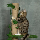 Albero Tiragraffi per Gatti Asta Regolabile a Soffitto Alto 202-242 cm Verde   