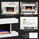 Camino Elettrico da Parete 98x27x54,5 cm Effetto Fiamma 2000W Bianco