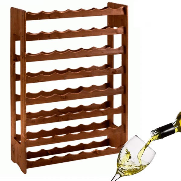 Cantinetta Porta Bottiglie Vino In Legno Scuro 56 Posti Casa Ristorante Cantina sconto