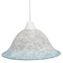 Sospensione D30 1xE27 Montatura Bianca Vetro Filante Celeste E-Energy Iole