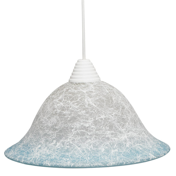 Sospensione D30 1xE27 Montatura Bianca Vetro Filante Celeste E-Energy Iole acquista