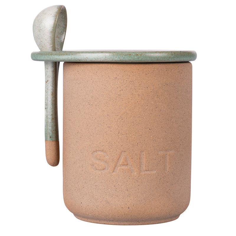 Barattolino Sale con Cucchiaino Ø8x11 cm 400 ml in Ceramica VdE Tivoli 1996 Pompei