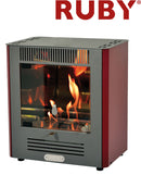 Stufa a Bioetanolo da Interno Mini Ruby 45x31x48,5 cm 2300W 1,5L Fiamma Statica Bordeaux 