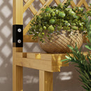 Fioriera con Grigliato a 2 Livelli con Tetto e Ripiani a Doghe 60x50x166 cm in Legno di Abete 
