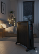 Radiatore Elettrico Romeo 500-1000-1500 W Calore su 3 Lati con Pannello in Mica Nero