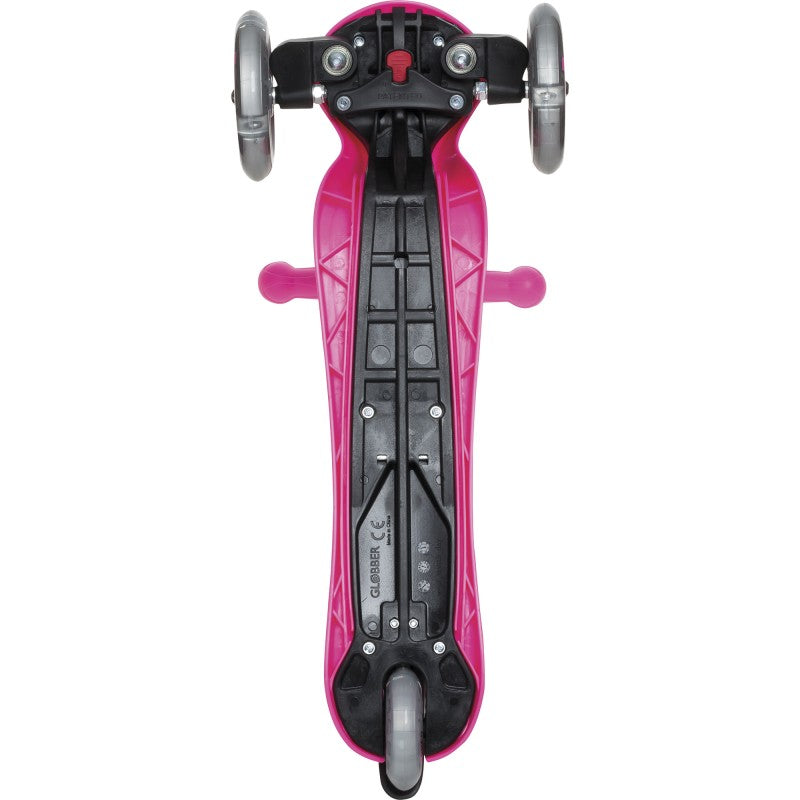 Monopattino a 3 Ruote a LED 3 Altezze Max 50Kg Globber PRIMO Fantasy Lights Up Fiori Grandi Rosa