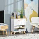 Mobile Multiuso 2 Ante 3 Ripiani 60x30x78 cm in Legno Bianco