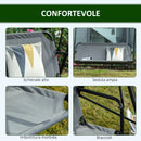 Dondolo da Giardino 3 Posti 172x110x153 cm con Tettuccio Inclinabile Grigio   
