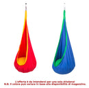 Altalena Amaca Nido da Soffitto Ø70x150 cm con Cuscino in Cotone Blu o Rosso