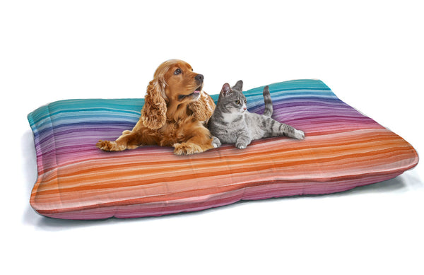 sconto Cuscino Imbottito per Cani e Gatti 60x100 cm in Microfibra Rainbow