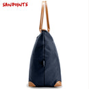 Borsa Pieghevole In Tessuto Blu Navy Con Manici Biscotto Misure 57x35.5x21.5 Cm