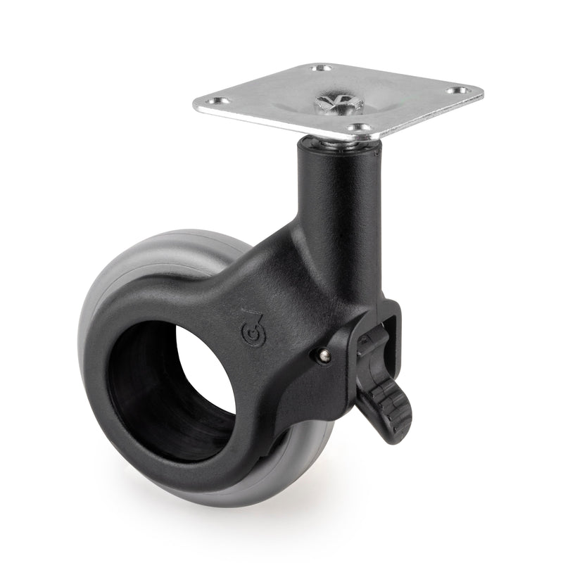 Kit 4 Ruote per Mobili Ø50 mm in Plastica e Acciaio Emuca Grigio