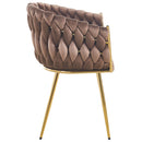 Set 2 Sedie per Sala da Pranzo e Ufficio in Velluto Marrone Sedia Ergonomica