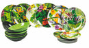 Servizio Piatti 18 Pezzi in Porcellana e Gres Villa d'Este Home Tivoli Tropical Jungle Multicolor