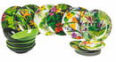 Servizio Piatti 18 Pezzi in Porcellana e Gres Villa d'Este Home Tivoli Tropical Jungle Multicolor