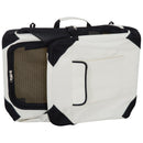 Trasportino Pieghevole per Cani e Gatti Crema nero 60x42x42 cm 