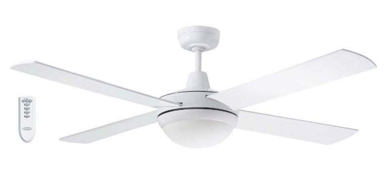 Ventilatore da Soffitto con 4 Pale e Lampada Ø120 cm 3 Velocità Martec Primo Bianco