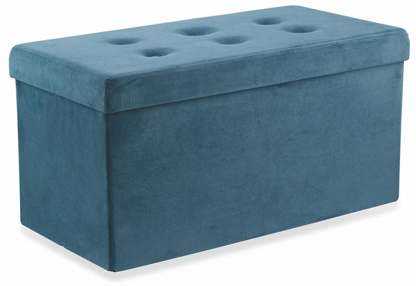Baule Cassapanca Pouf Contenitore in Velluto Soriani Blu online