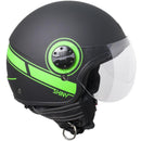 Casco Jet per Scooter Visiera Sagomata CGM Shiny 109S Verde Fluo Opaco 