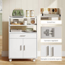 Mobile Cucina Multiuso 59x40x92 cm con Ripiano Estraibile in MDF Bianco  