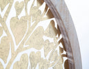 Pannello da Muro Oro Tree Rot. Ø80x2,5 cm in Ferro e MDF Oro e Marrone Chiaro