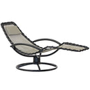 Sdraio chaise longue da Giardino ellittica 175x78x82 cm Twist Ecrù
