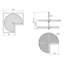 Cestello Girevole Ø81 cm per Mobile da Cucina 90 cm in Plastica Emuca Bianco