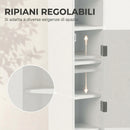 Mobile Bagno Slim Salvaspazio 18x20x80 cm con Armadietto e Ripiano in MDF Bianco      