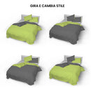 Copripiumino con Sacco e Federe Doubleface in Cotone Verde Acido\/Fumo Varie Misure