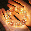 Luci di Natale 50 MicroLed Bianco Caldo a batteria da Interno