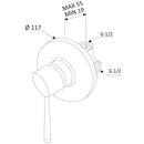 Rubinetto Miscelatore Monocomando Doccia ad Incasso in Ottone Mariani Hermes Cromato