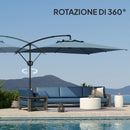 Ombrellone Decentrato da Giardino 300x325 cm Regolabile a 360° in Poliestere UV UPF 50+ Blu Chiaro      