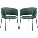 Set 2 Sedie Stile Moderno 57x53x73 cm in Velluto e Acciaio Verde  