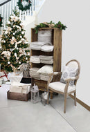 Set 3 Lanterne Estelle in Metallo e Legno Bianco Ossidato