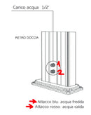 Doccia da Esterno Giardino Miscelatore e Lavapiedi Arkema Spring S Fascia Inox Cherry