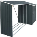 Legnaia da Giardino 272x100x160 cm in Metallo Antracite e Bianco