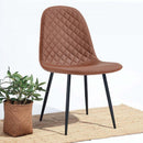 Set 4 Sedie 43x42x86 cm in Similpelle Trapuntata Bella Marrone