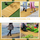 Passerella per Giardino a Doghe 185x60 cm Arrotolabile in Legno di Abete Giallo 