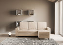 Divano 3 Posti con Pouf 208x155x85 cm Sakar in Tessuto Beige