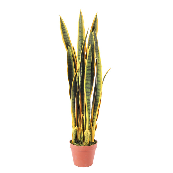 Sanseveria Artificiale con 25 Foglie in Vaso Altezza 92 cm Verde sconto