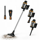 Scopa Elettrica 600W Senza Fili Aspirapolvere 3 in 1 Contenitore Polvere 1000 ml Nero e Oro      