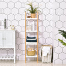 Scaffale Bagno 4 Ripiani Autoportante 35x36x138,5 cm in Legno Bianco  