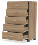 Cassettiera 5 Cassetti 68x40x101 cm in MDF Soriani Rovere