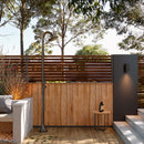 Doccia da Giardino in Acciaio Inox con Doccino Flessibile Sined Luna D Acciaio Spazzolato 