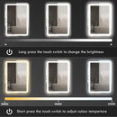 Specchio Bagno con LED a 3 Temperature e Interruttore Touch 70x50 cm Antiappannamento 