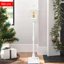 Lampione Bianco di Natale H180 cm con Musica e Mini Lucciole
