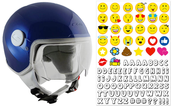 Casco Demi-Jet per Bambini Visiera Sagomata CGM Magic Smile 205S Blu Metallizzato Varie Misure online