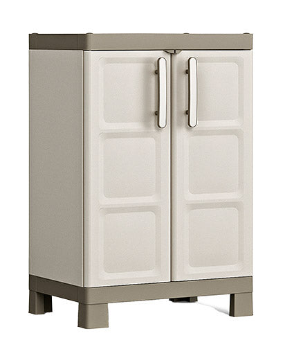 acquista Armadio da Esterno 2 Ripiani 65x45x97H cm in Plastica Keter Excellence Basso Beige/Tortora