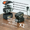 Tagliasiepi Elettrico con 2 Batterie 4000mAh e Palo Telescopico in Alluminio Arancione      
